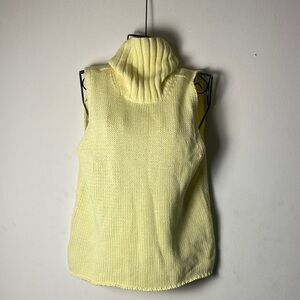 Banana Republic Soft Yellow Sleeveless Turtleneck Sweater